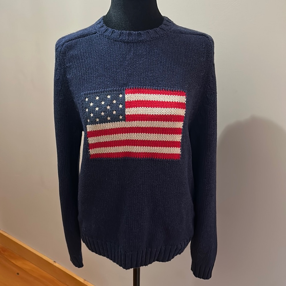 Lands’ End American flag sweater